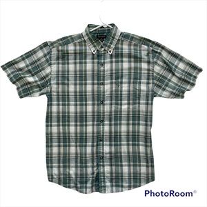 Knights Sportswear Men’s Short Sleeve Shirt Plaid Green Medium Gently Wo…